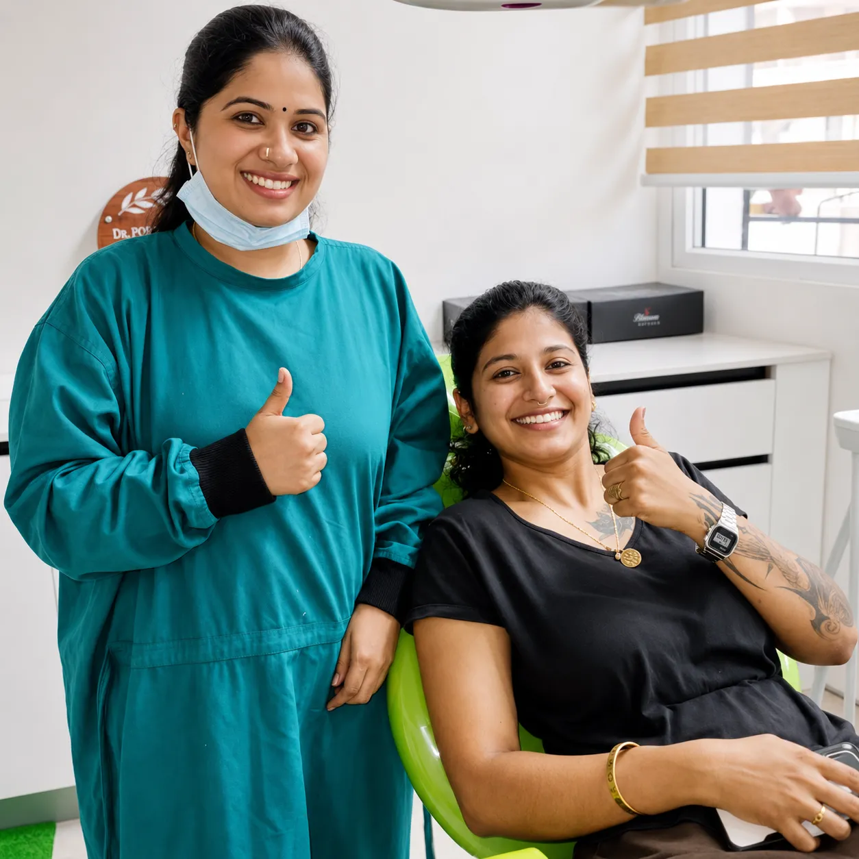 Patients smiling after dental treatment in Varkala